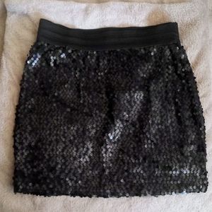 Forever 21 black sequin mini skirt.